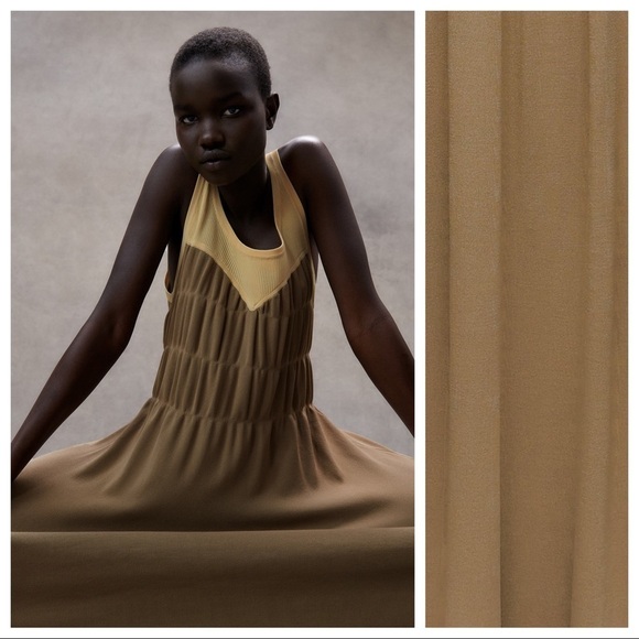 NWT. Zara Limited Edition Brown/Taupe Knitwear Maxi Dress. Size L - Picture 4 of 10